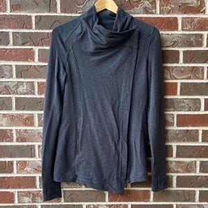 lululemon coast wrap  Charcoal Cowl Neck Wrap Sweater
